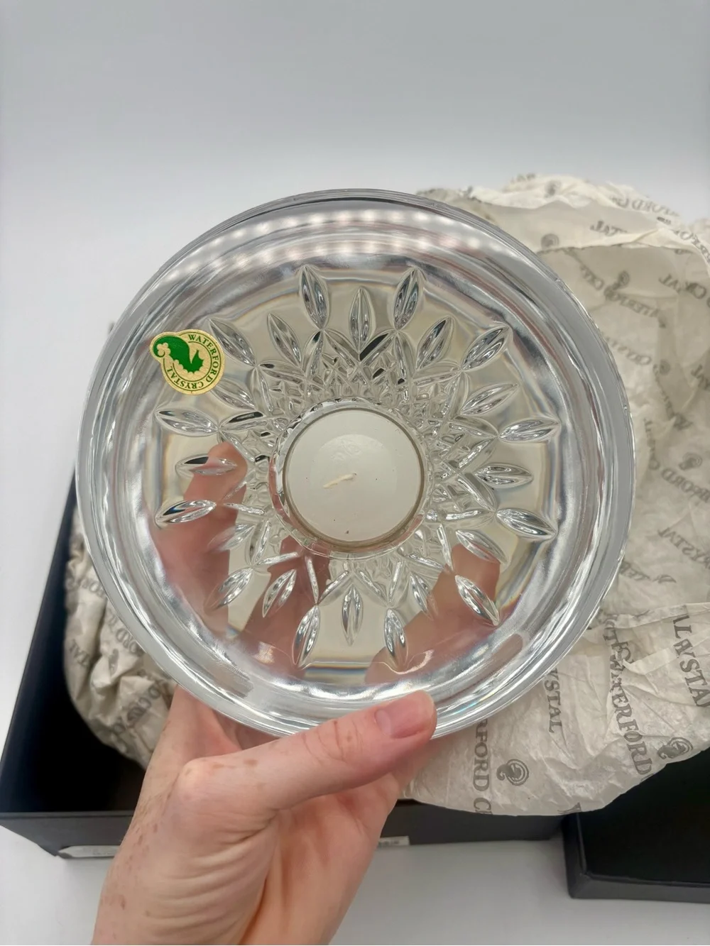 NEW IN BOX Waterford Crystal Lismore Essence Votive & Candle Holder Fancy Clear